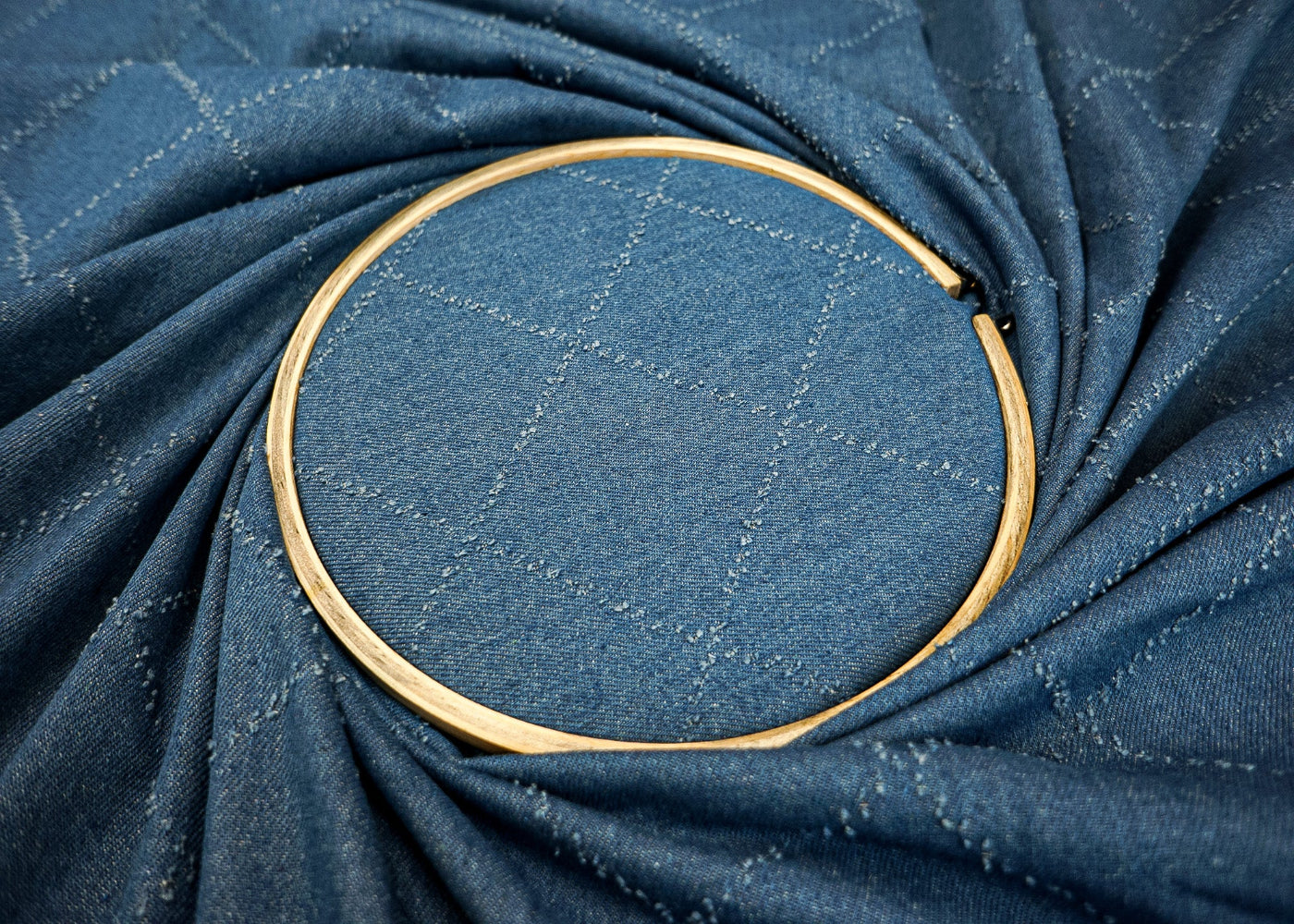 Blue Denim with Stylish Geometric Dobby Detailing