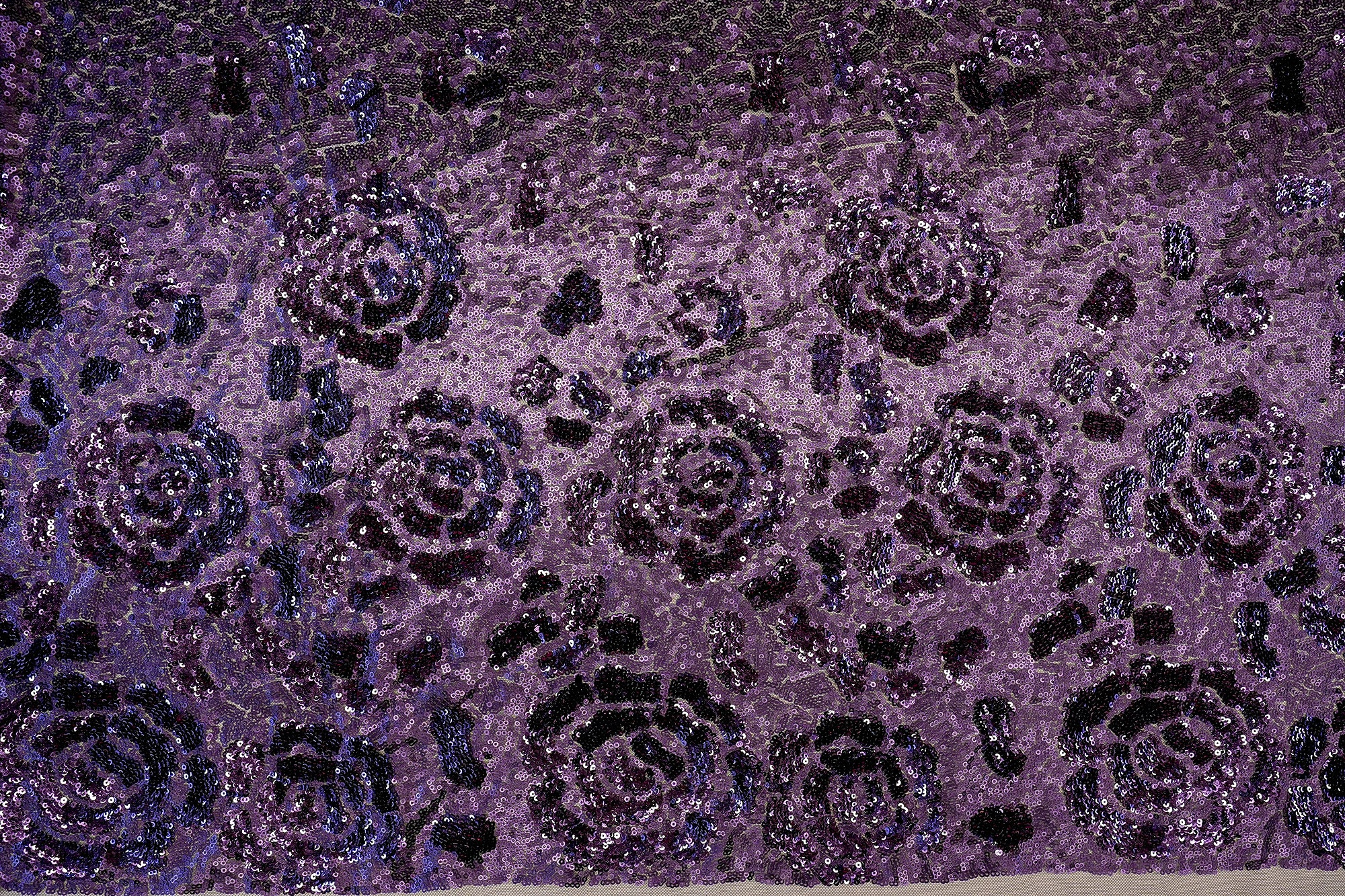 Purple Net with Multicolor Sequins, and Bead Embellishments