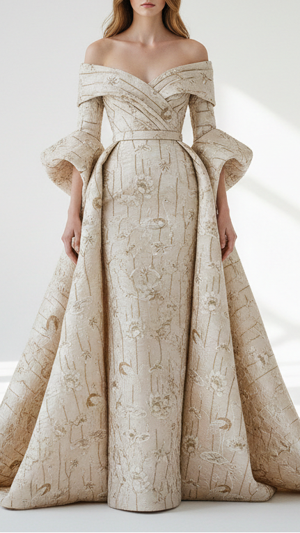White Dyeable Silk Fabric With All Over Thread, Katdana, Sequins And Bead Work 21675
