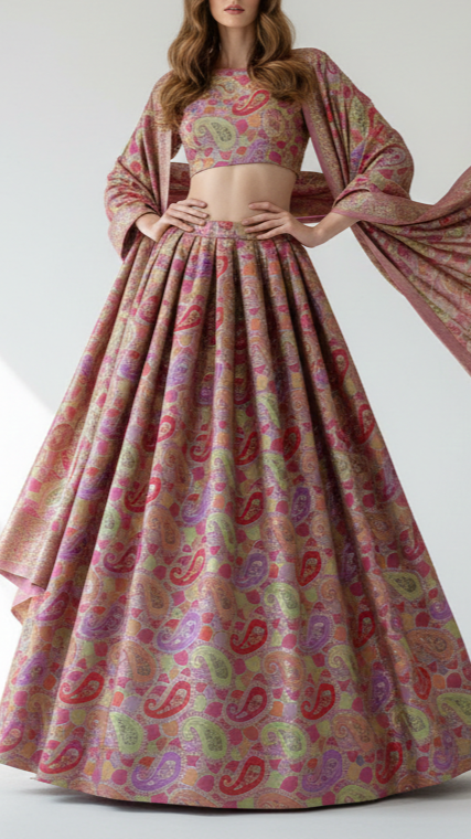 Pista Green Banarasi Brocade Fabric With All Over Golden Zari Handloom 16335