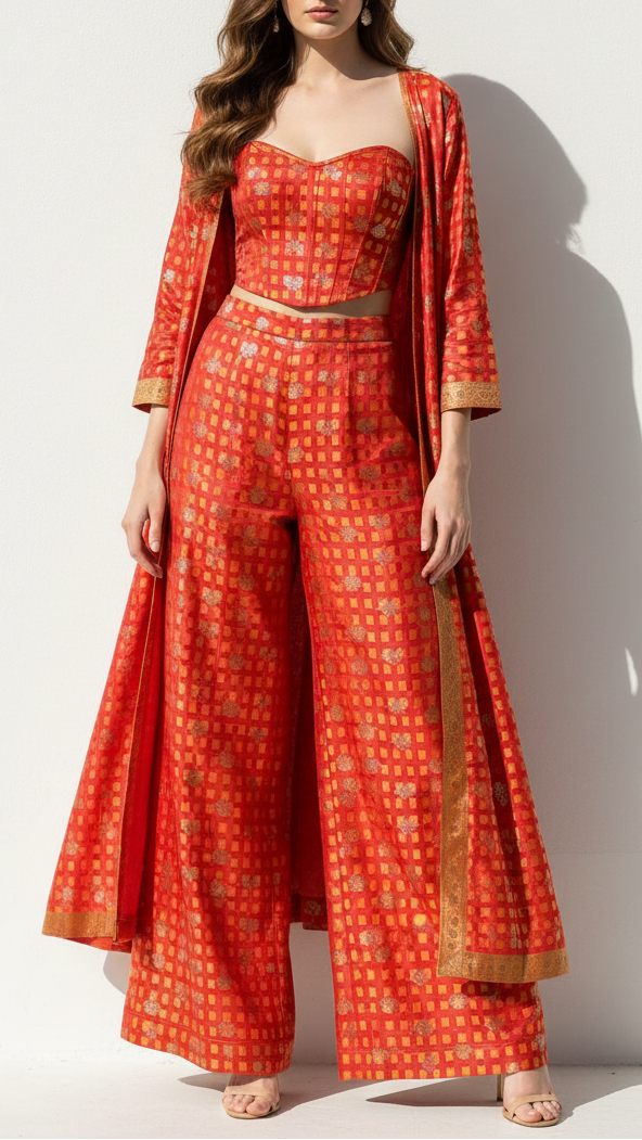 Blush Pink Banarasi Brocade Fabric With All Over Thread And Zari Handloom 21352