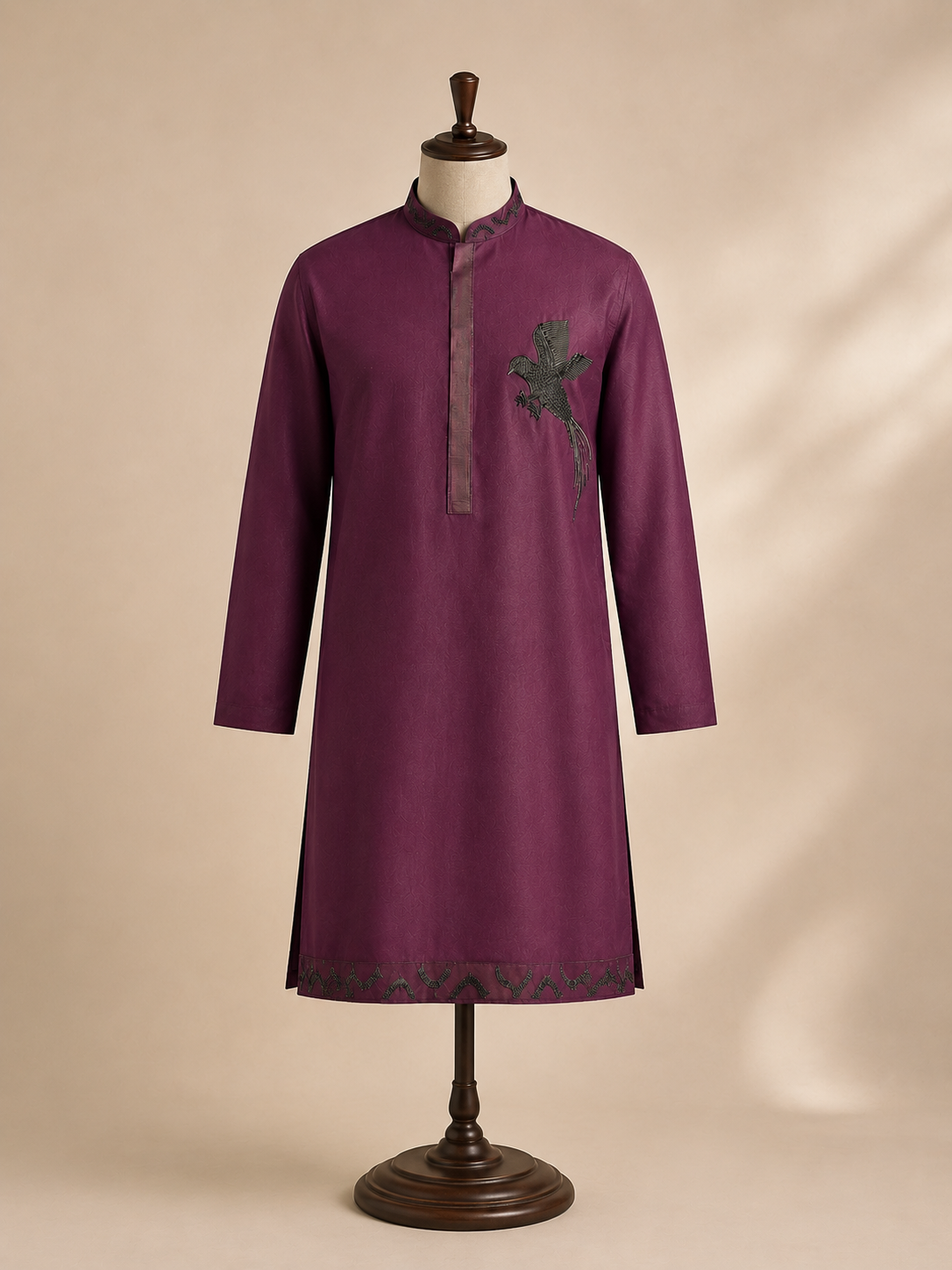 The Kohinoor - Unstitched Purple Kurta Fabric For Men 22187