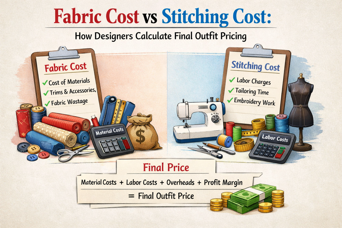 How Much Pattern Fabric Cost vs Stitching Cost: How Designers Calculate Outfit Pricing
