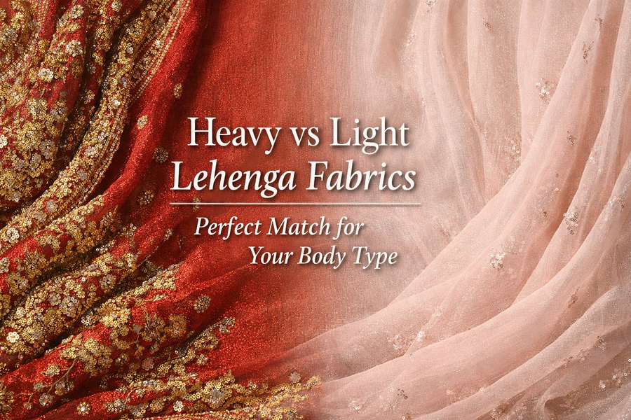 Heavy vs Light Lehenga Fabrics Perfect Match for Your Body Type