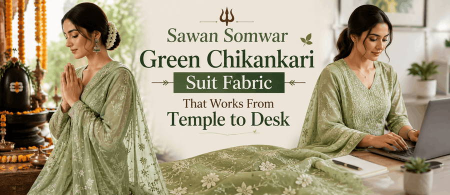 sawan-somwar-green-chikankari-suit-fabric-collection