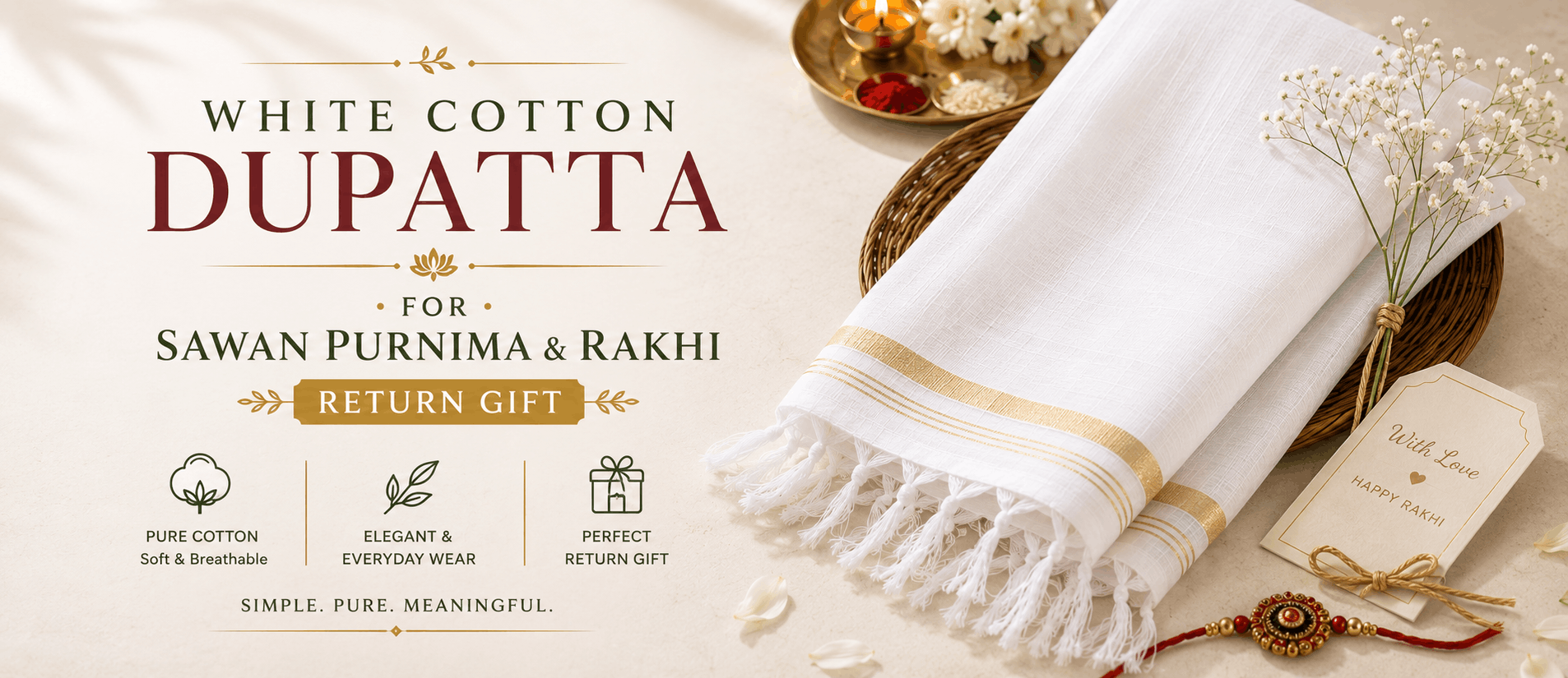 white-cotton-dupatta--for-sawan-purnima-and-raakhi