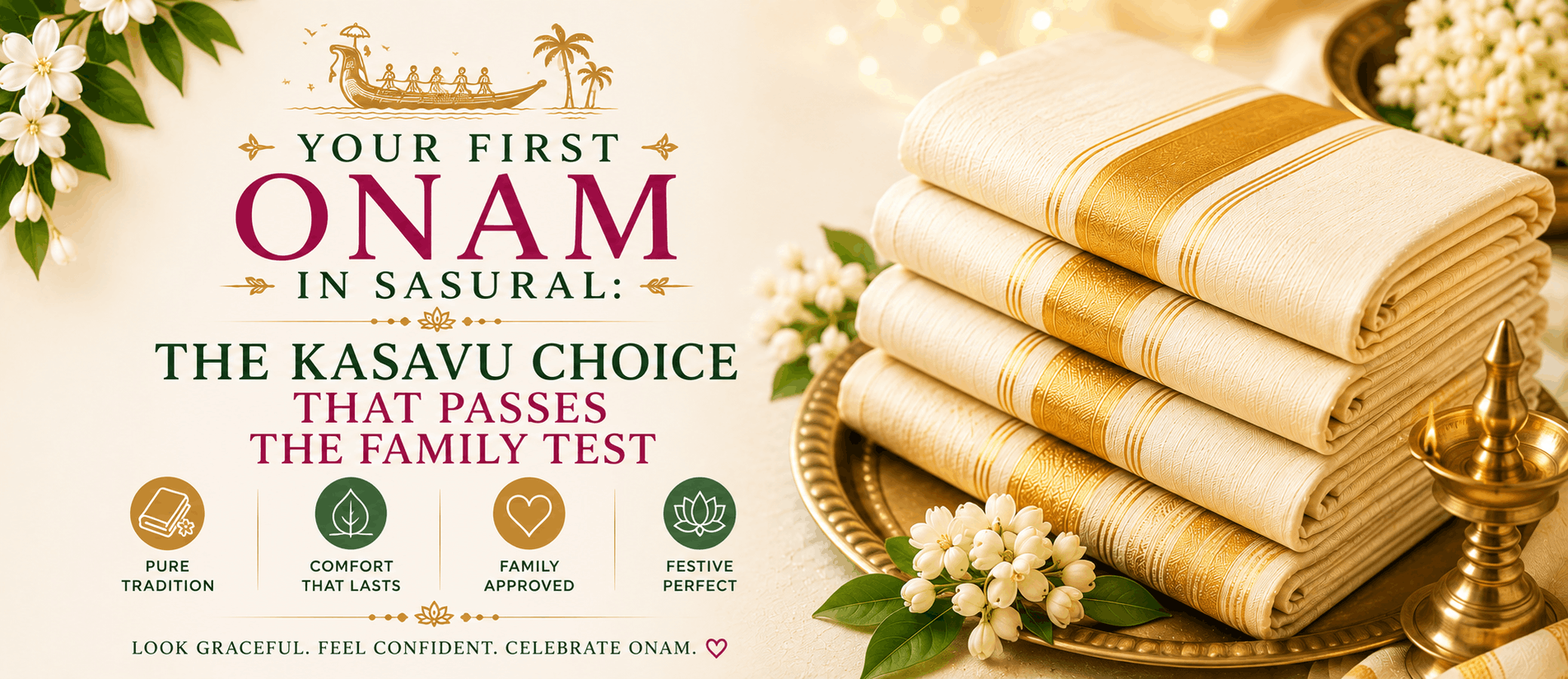 Your First Onam in Sasural: The Kasavu Choice That Passes the Family Test