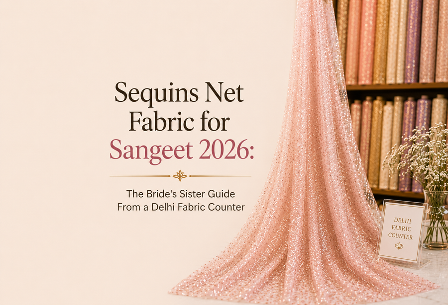 Sequins Net Fabric for Sangeet 2026: The Bride's Sister Guide From a Delhi Fabric Counter