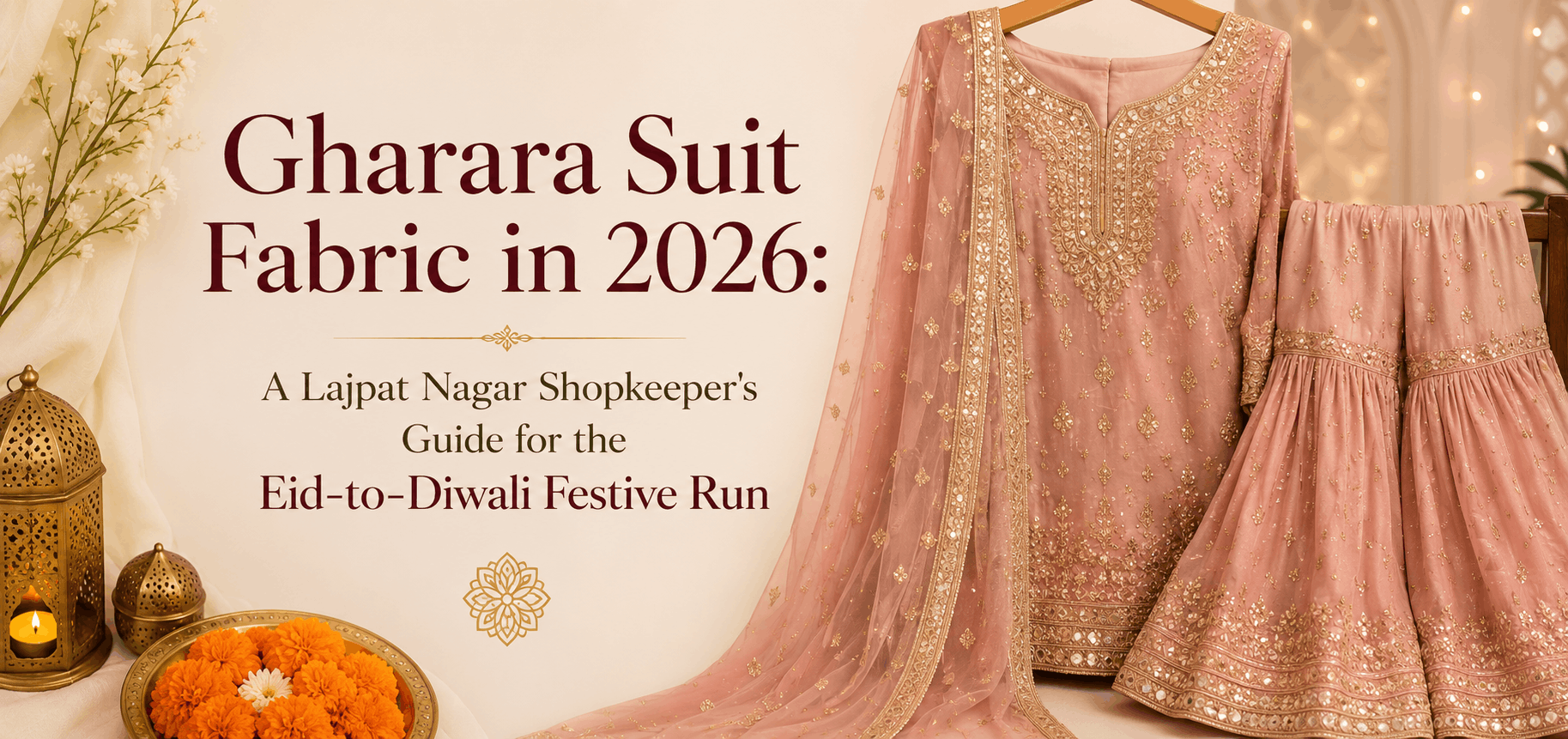 Gharara Suit Fabric in 2026: A Lajpat Nagar Shopkeeper's Guide for the Eid-to-Diwali Festive Run