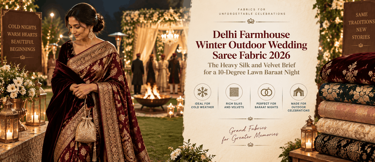 delhi-farmhouse-winter-outdoor-wedding-saree-fabric
