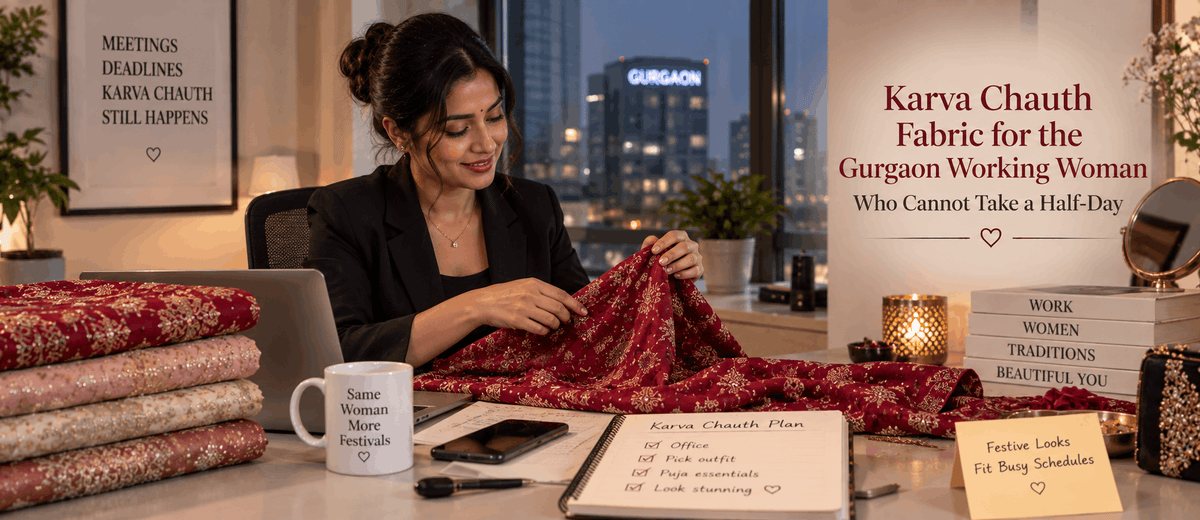 Karva Chauth Fabric for the Gurgaon Working Woman Who Cannot Take a Half-Day