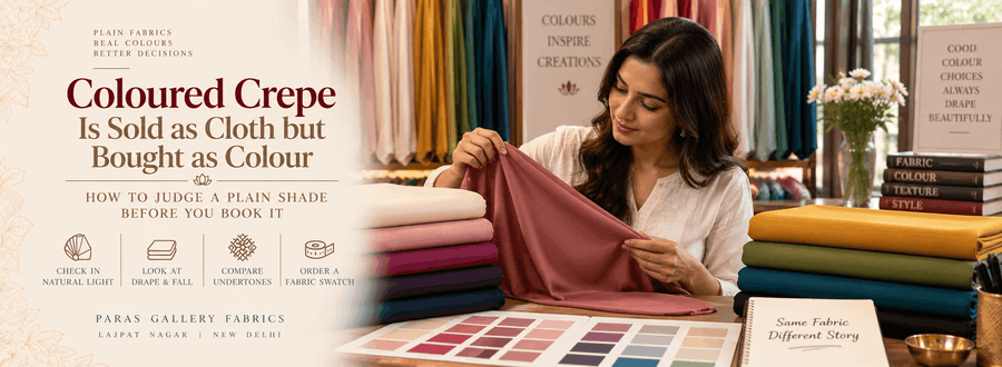 Coloured Crepe Is Sold as Cloth but Bought as Colour: How to Judge a Plain Shade Before You Book It