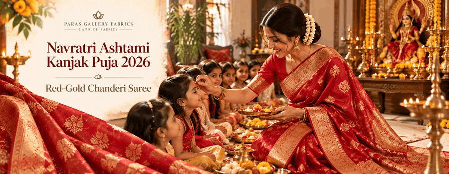Navratri-Ashtami-Kanjak-Puja-Saree