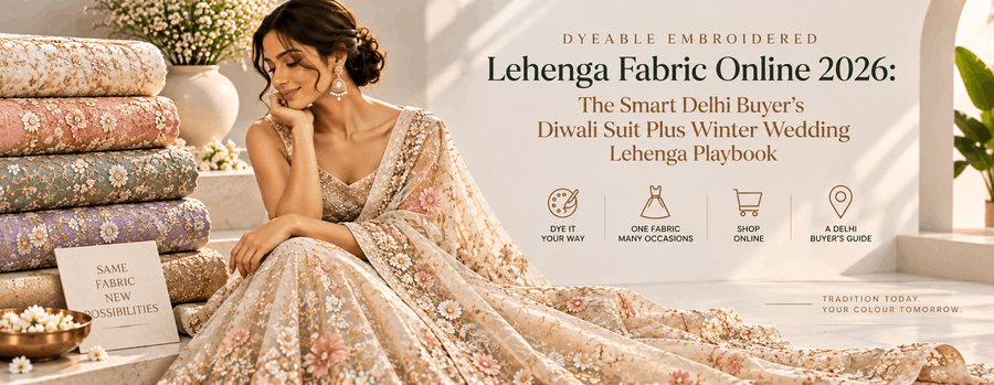 Dyeable Embroidered Lehenga Fabric Online 2026