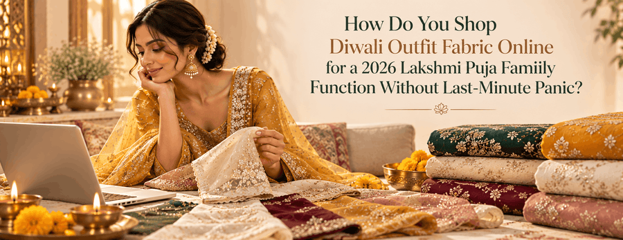 How Do You Shop Diwali Outfit Fabric Online for a 2026 Lakshmi Puja Family Function Without Last-Minute Panic?