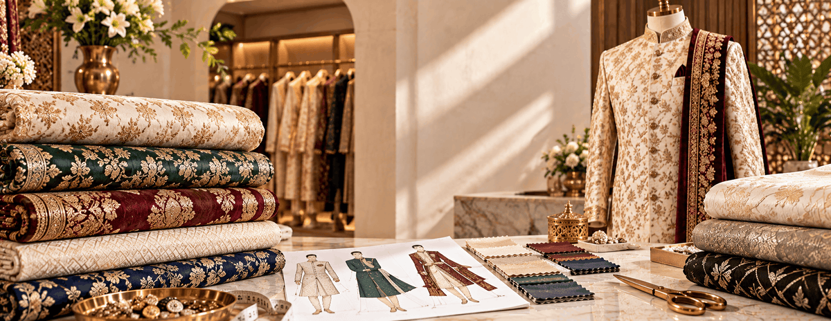 Sherwani Fabric Wholesale: Why Menswear Lots Are Measured in Panels, Not Metres