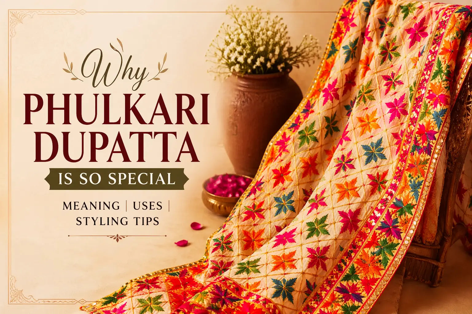 Why Phulkari Dupatta Is So Special: Meaning, Uses and Styling Tips 