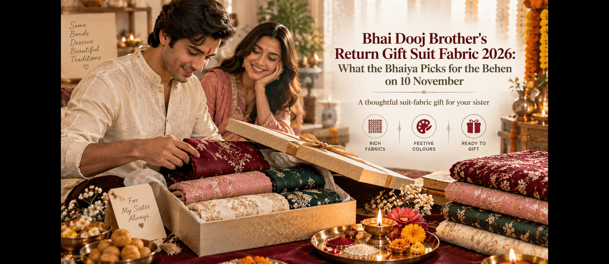 Bhai Dooj Brother's Return Gift Suit Fabric 2026: What the Bhaiya Picks for the Behen on 10 November