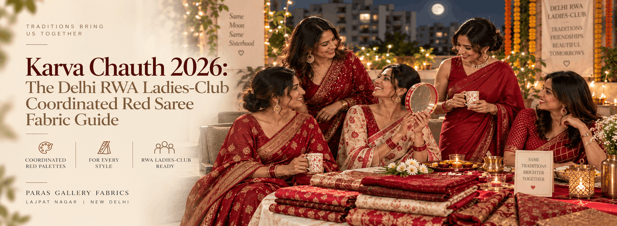 Karva Chauth 2026: The Delhi RWA Ladies-Club Coordinated Red Saree Fabric Guide