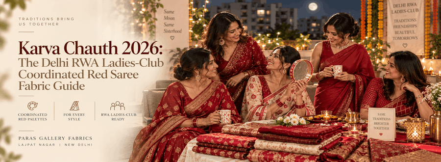 Karva Chauth 2026: The Delhi RWA Ladies-Club Coordinated Red Saree Fabric Guide