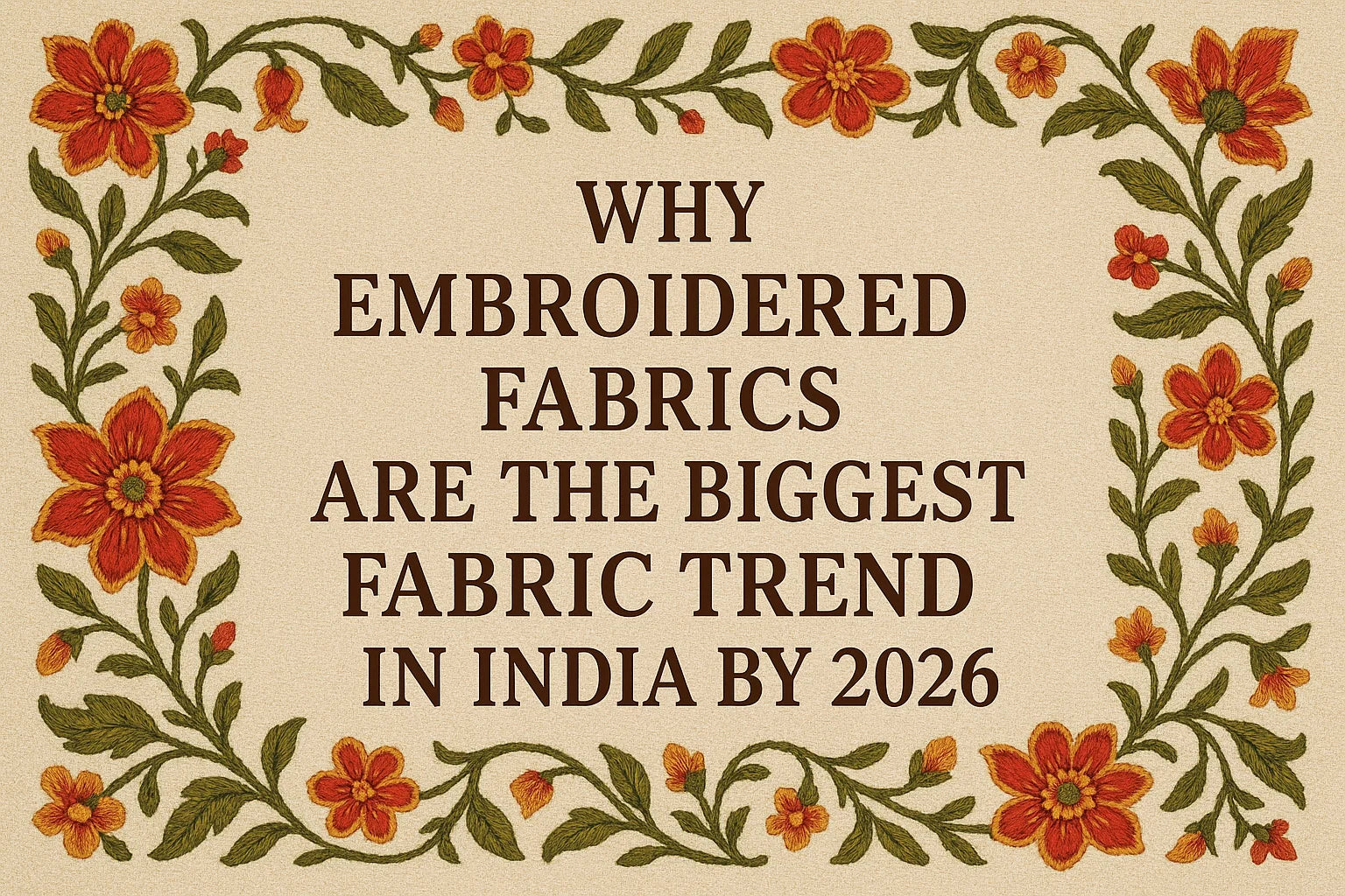 why embroidered fabrics are the biggest fabric trend in India by 2026