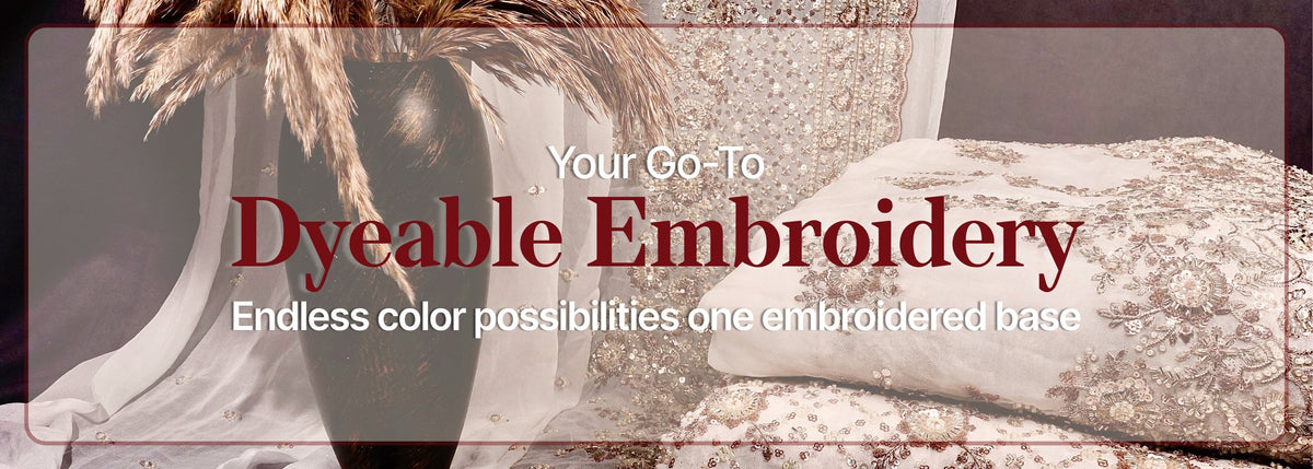 Buy Dyeable Embroidery Fabric Online | Paras Gallery Fabrics