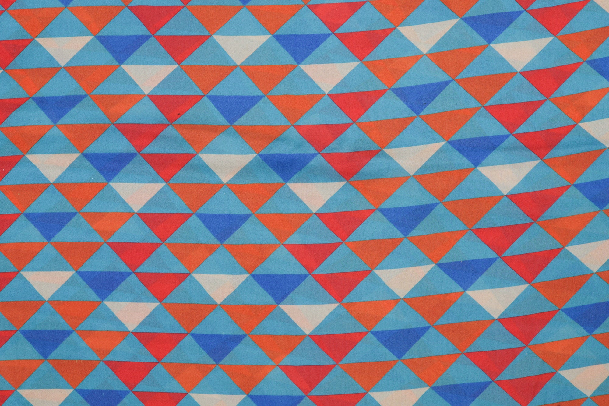 Sky Blue Geometric Digital Printed Rayon Fabric