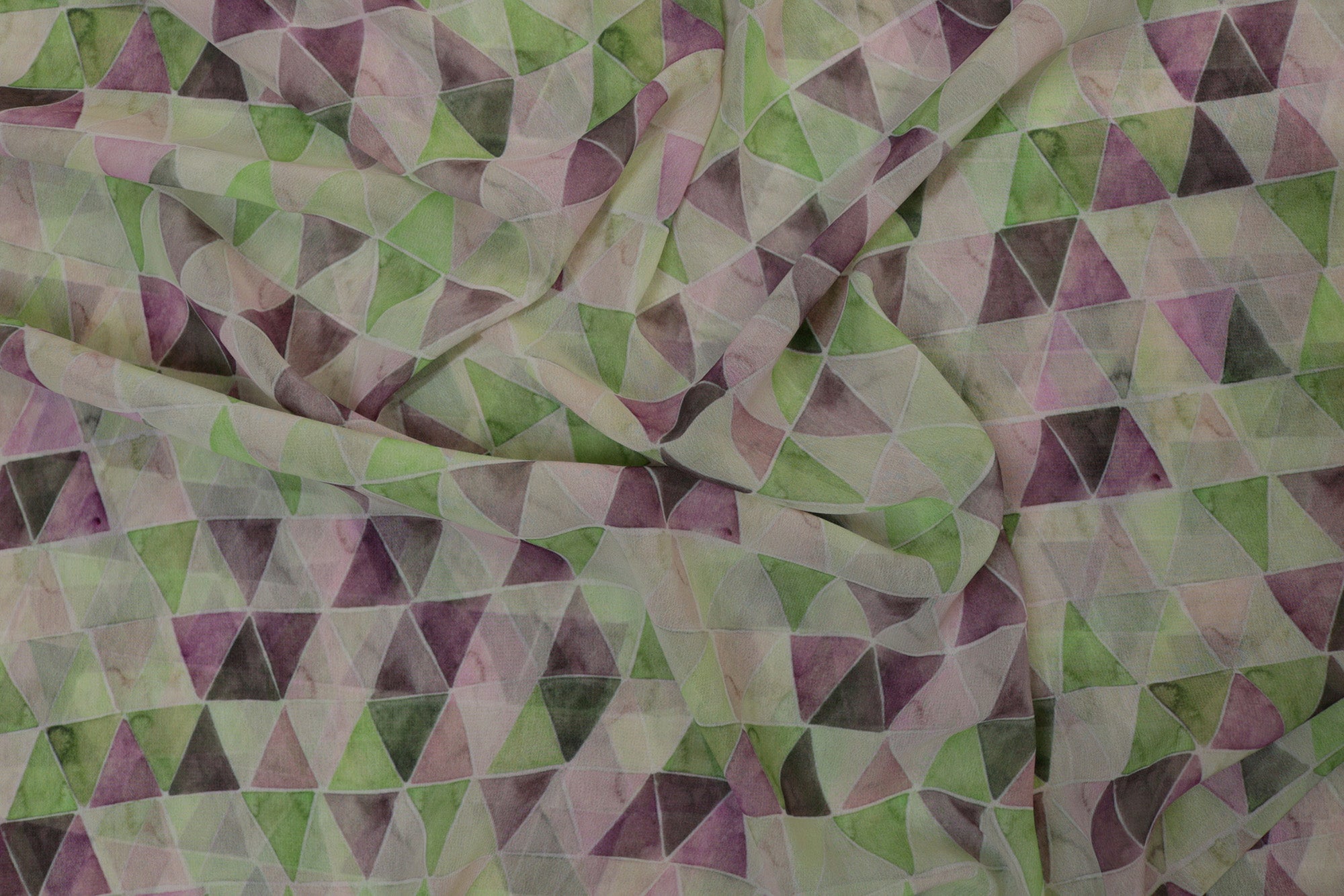 Purple geometric Digital Printed Georgette Fabric