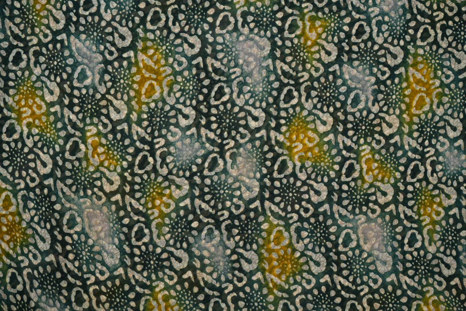 Bottle Green Abstract Digital Printed Georgette Fabric