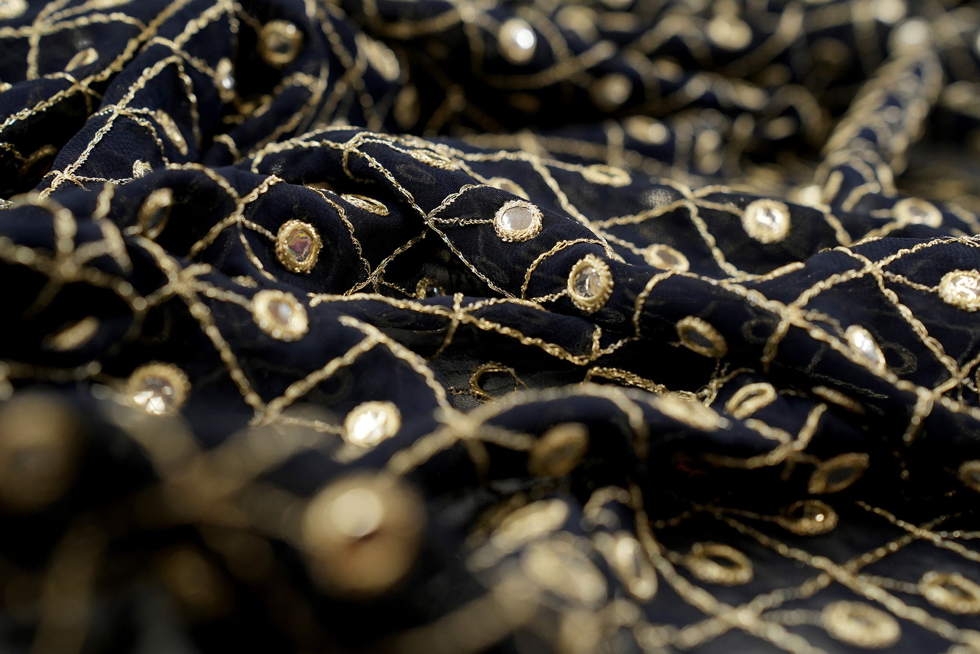 Black georgette fabric – Paras Gallery Fabrics