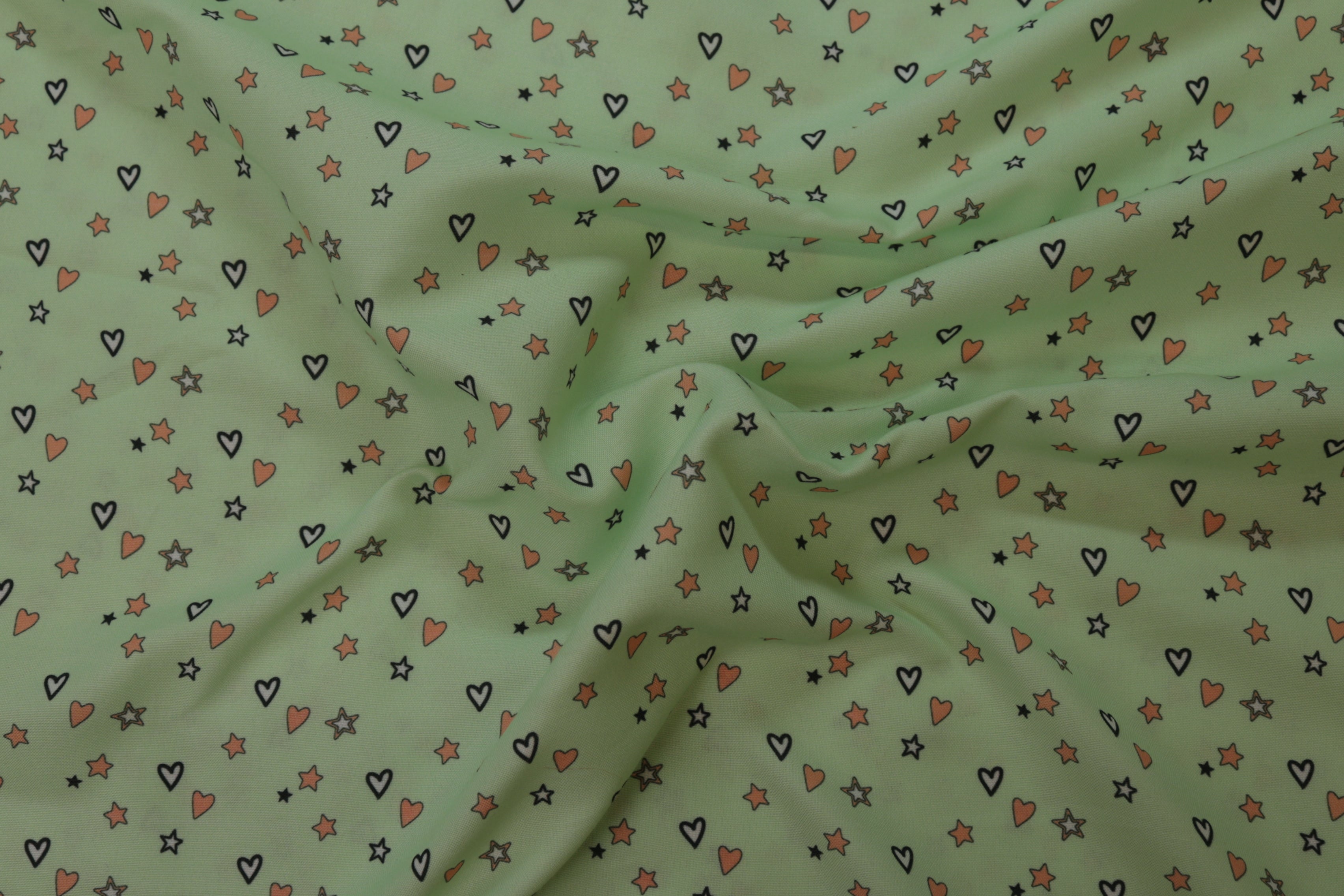 Light Green Quirky Digital Printed Rayon Fabric