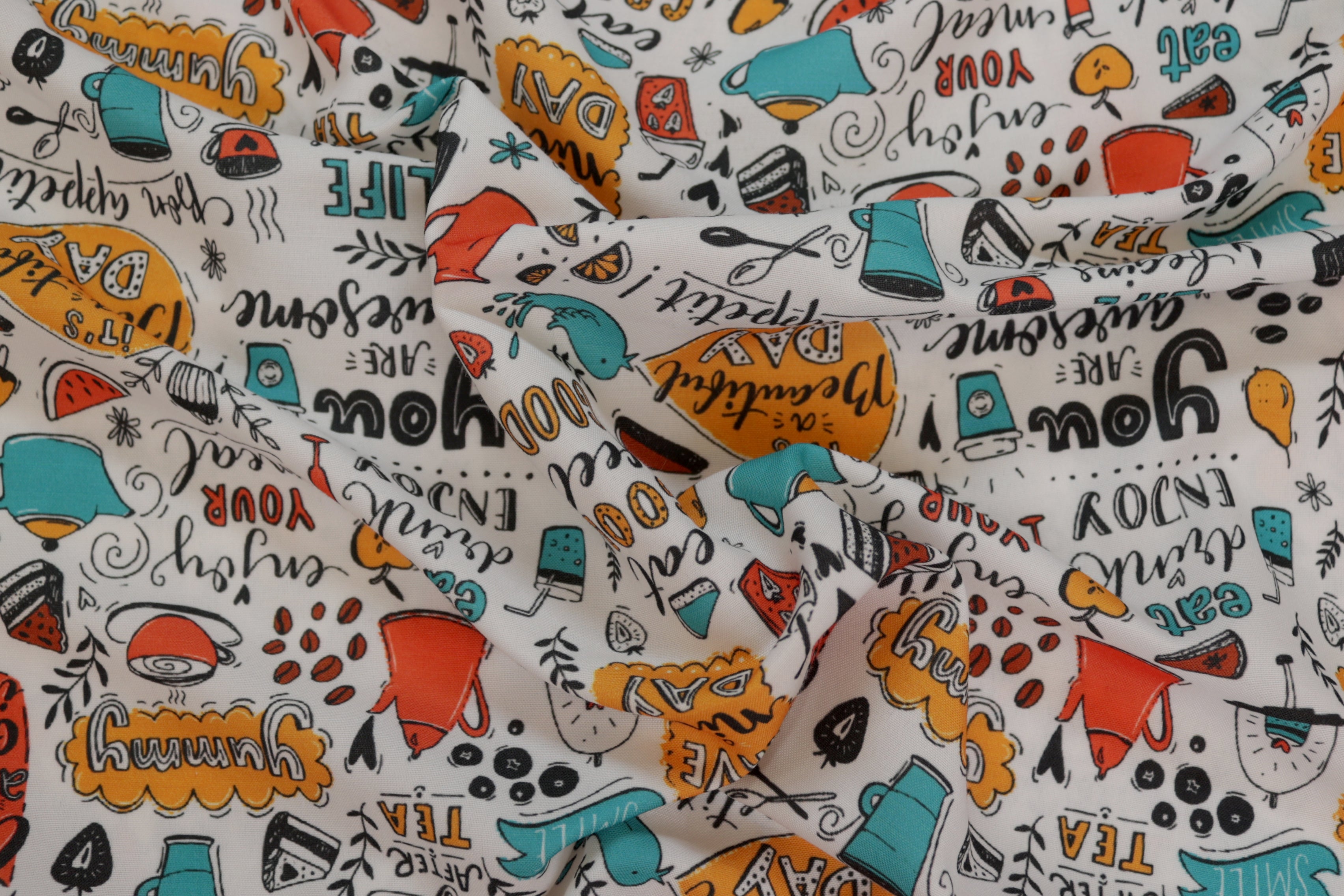 Multi Color Quirky And Fun Printed Rayon Fabric