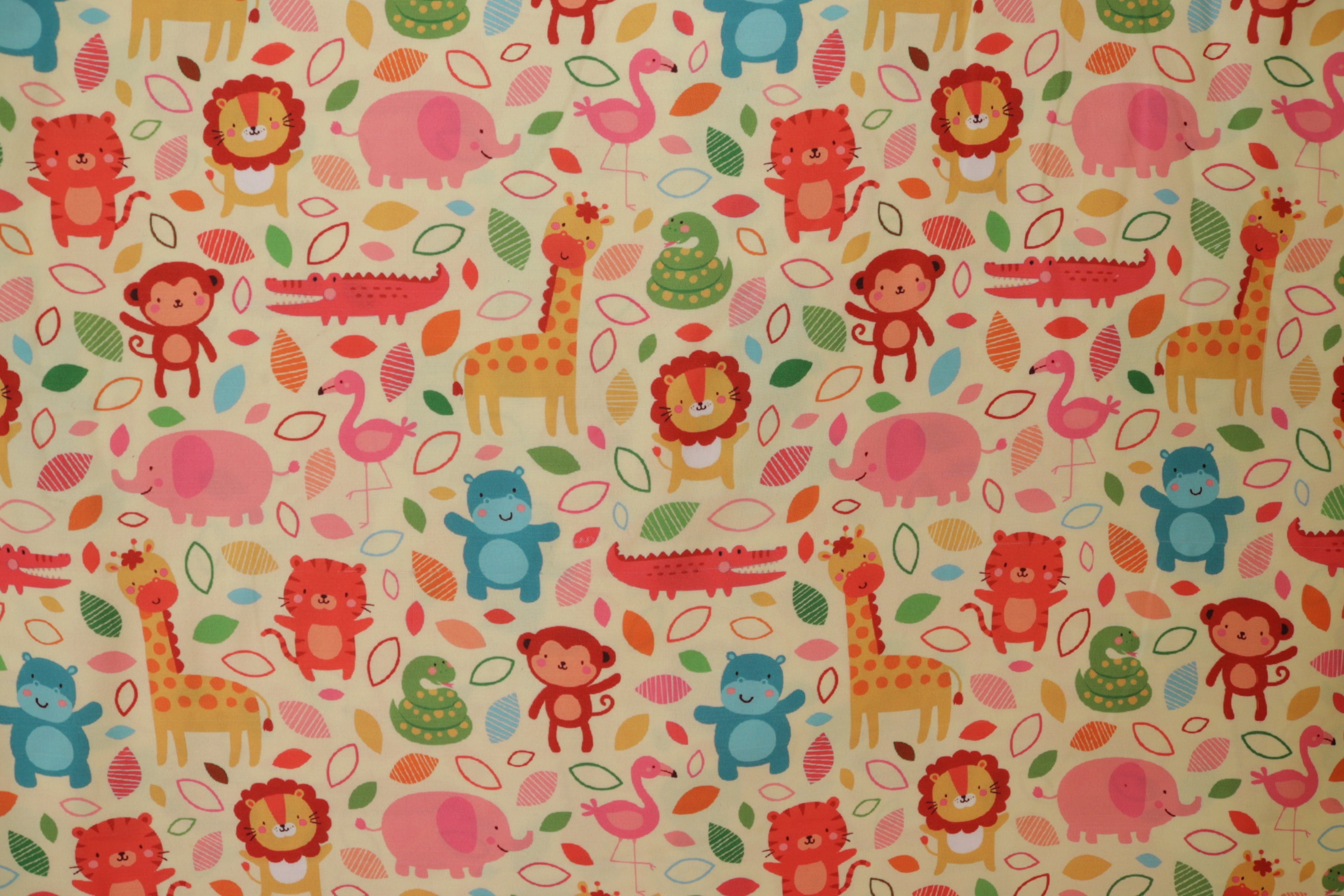 Multi Colour Fun Animal Printed Rayon Fabric