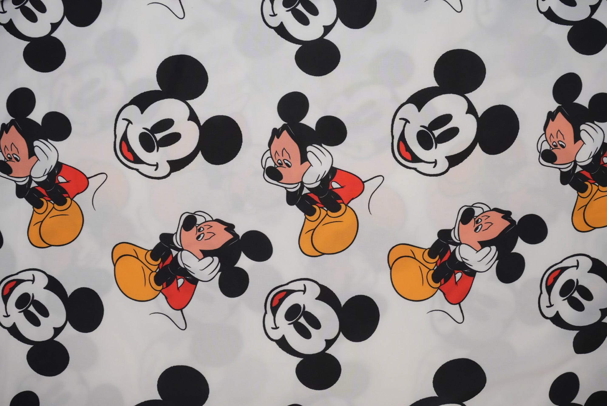 Black And White Mickey House Fun Digital Printed Rayon Fabric