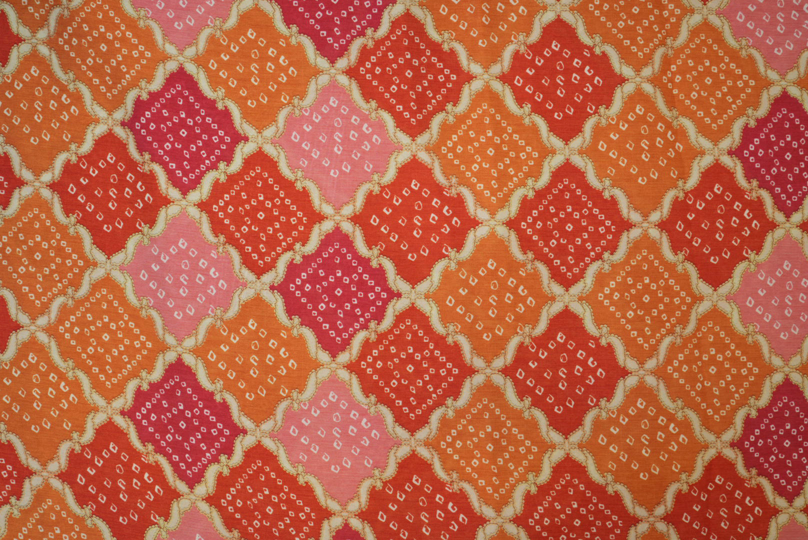 Rust Orange Traditional Digital Printed Fabric