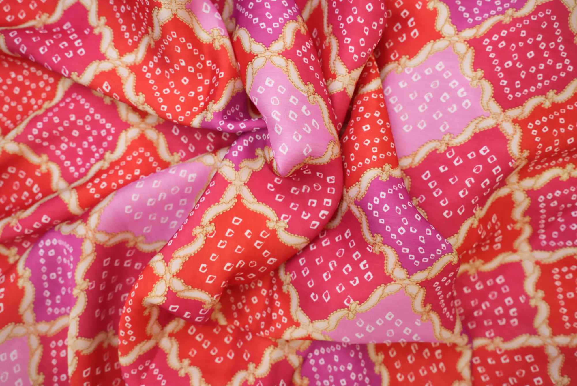 Shades Of Pink Traditional Digital Printed Fabric