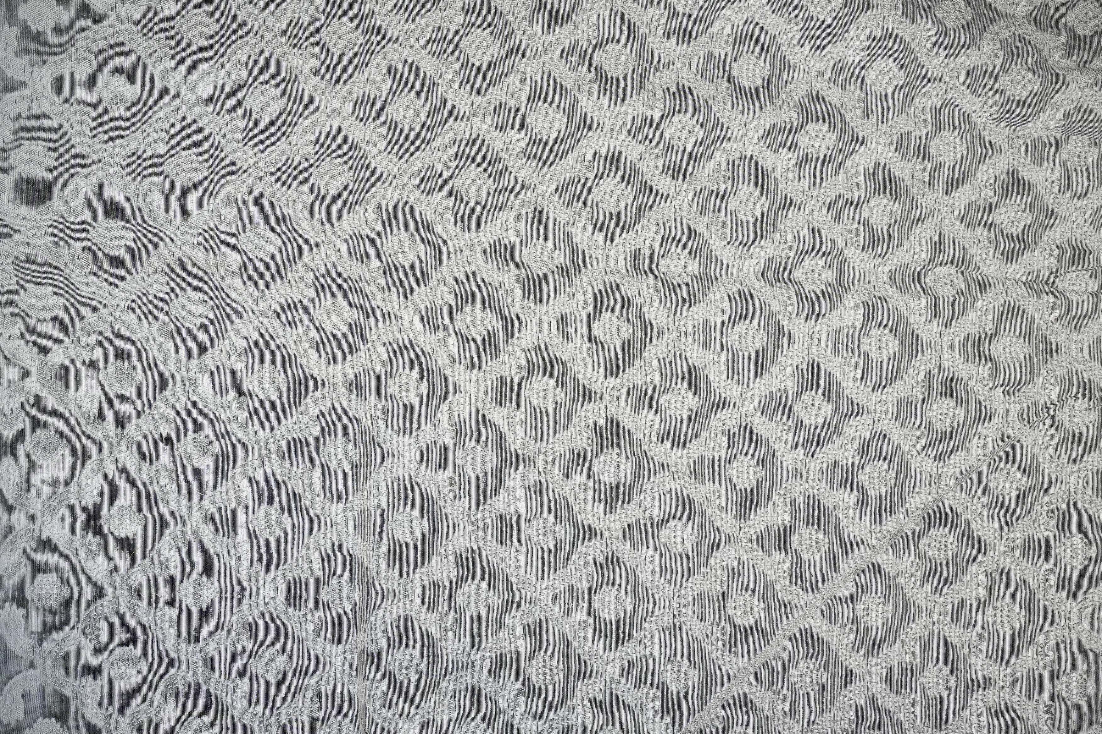 White Dyeable Cotton Fabric With All Over Self Work 10012