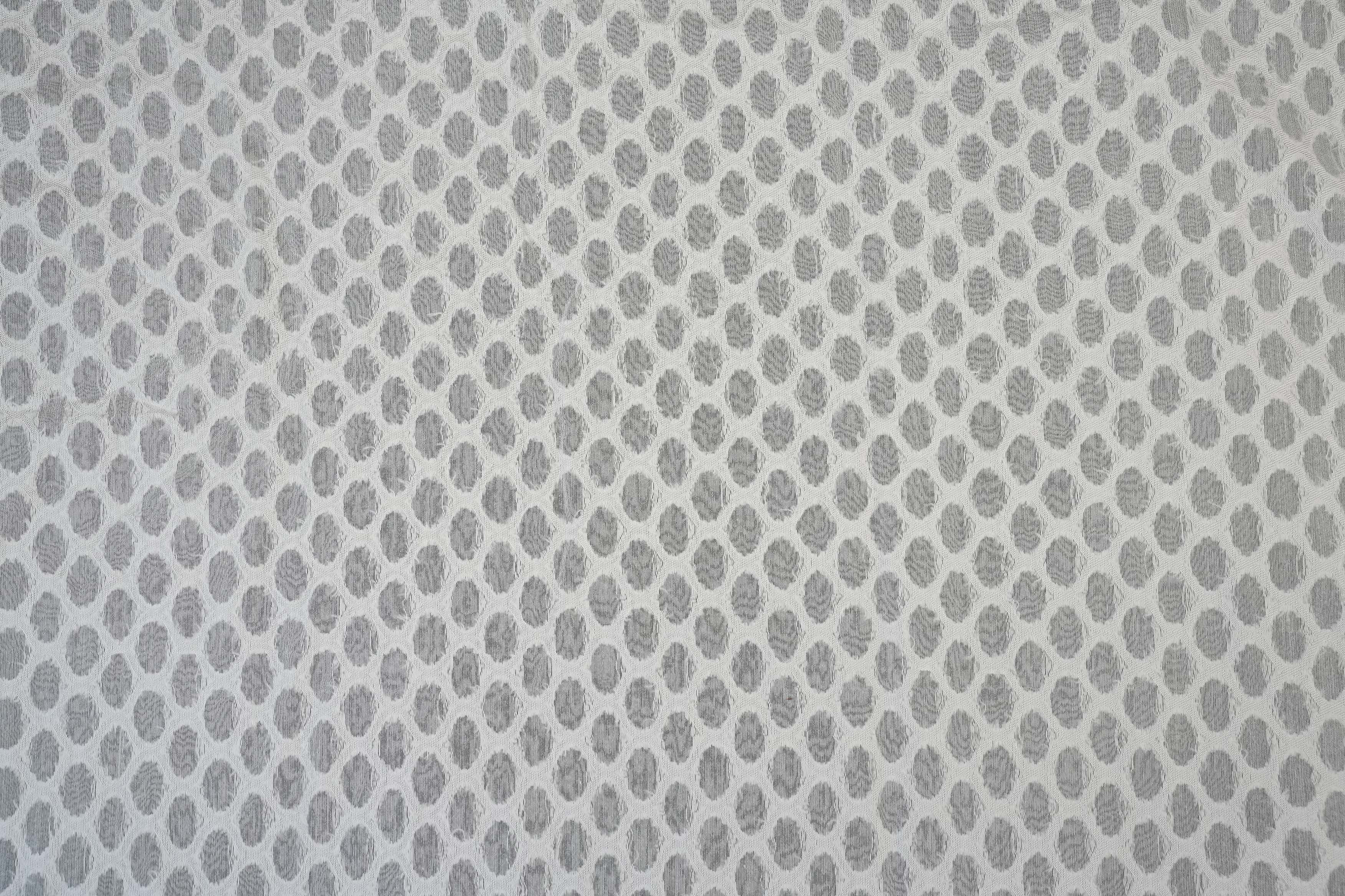 White Dyeable Cotton Fabric With All Over Self Work 10018