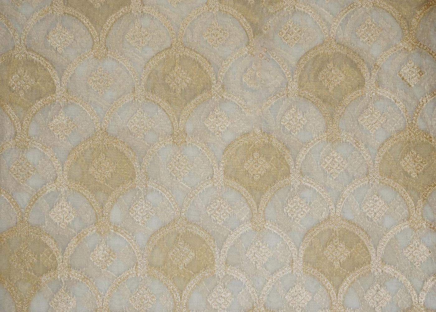 Golden Tissue Fabric With Intricated Banarasi work