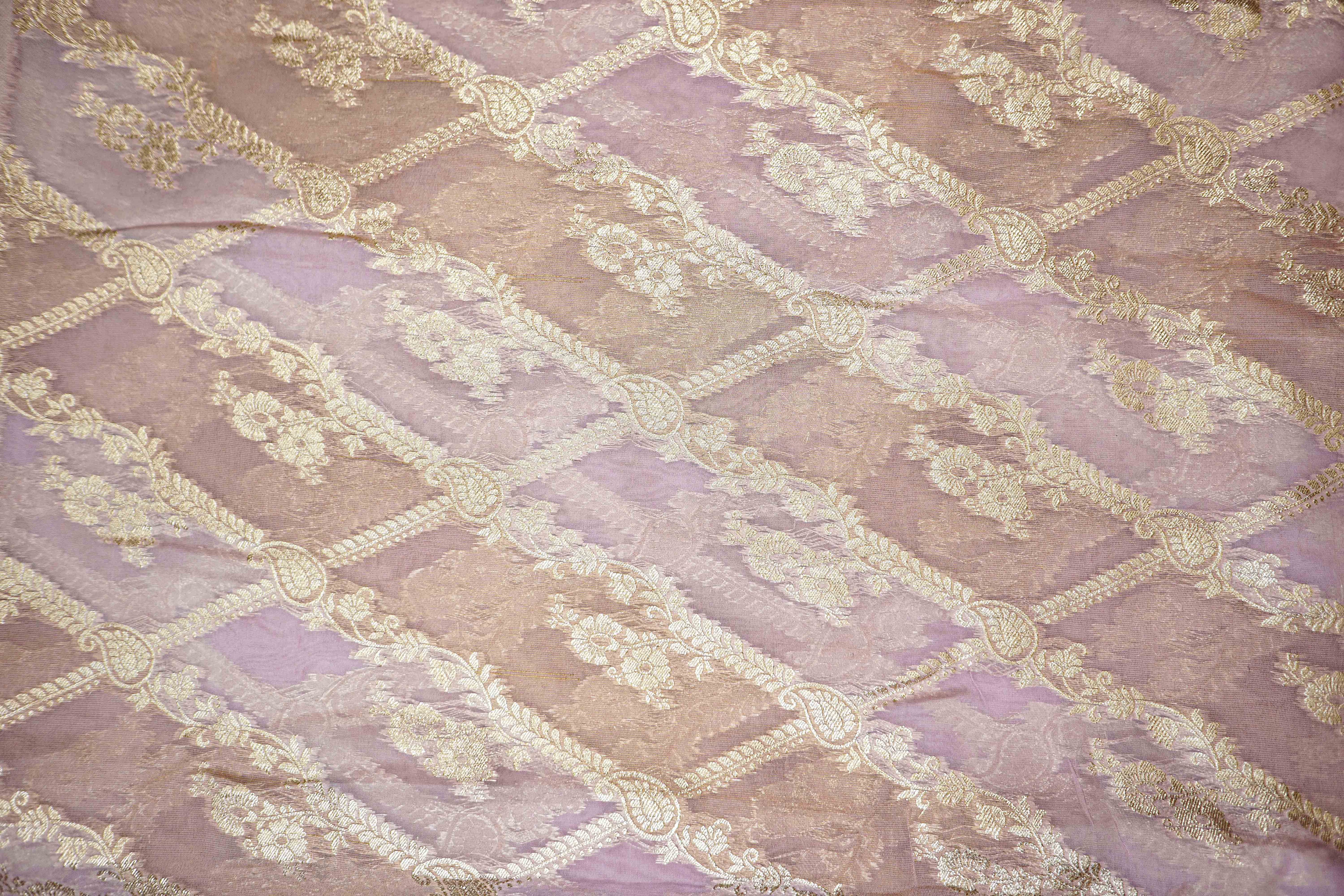 Lavender Embroidered Tissue with Exquisite Banarasi Detailing