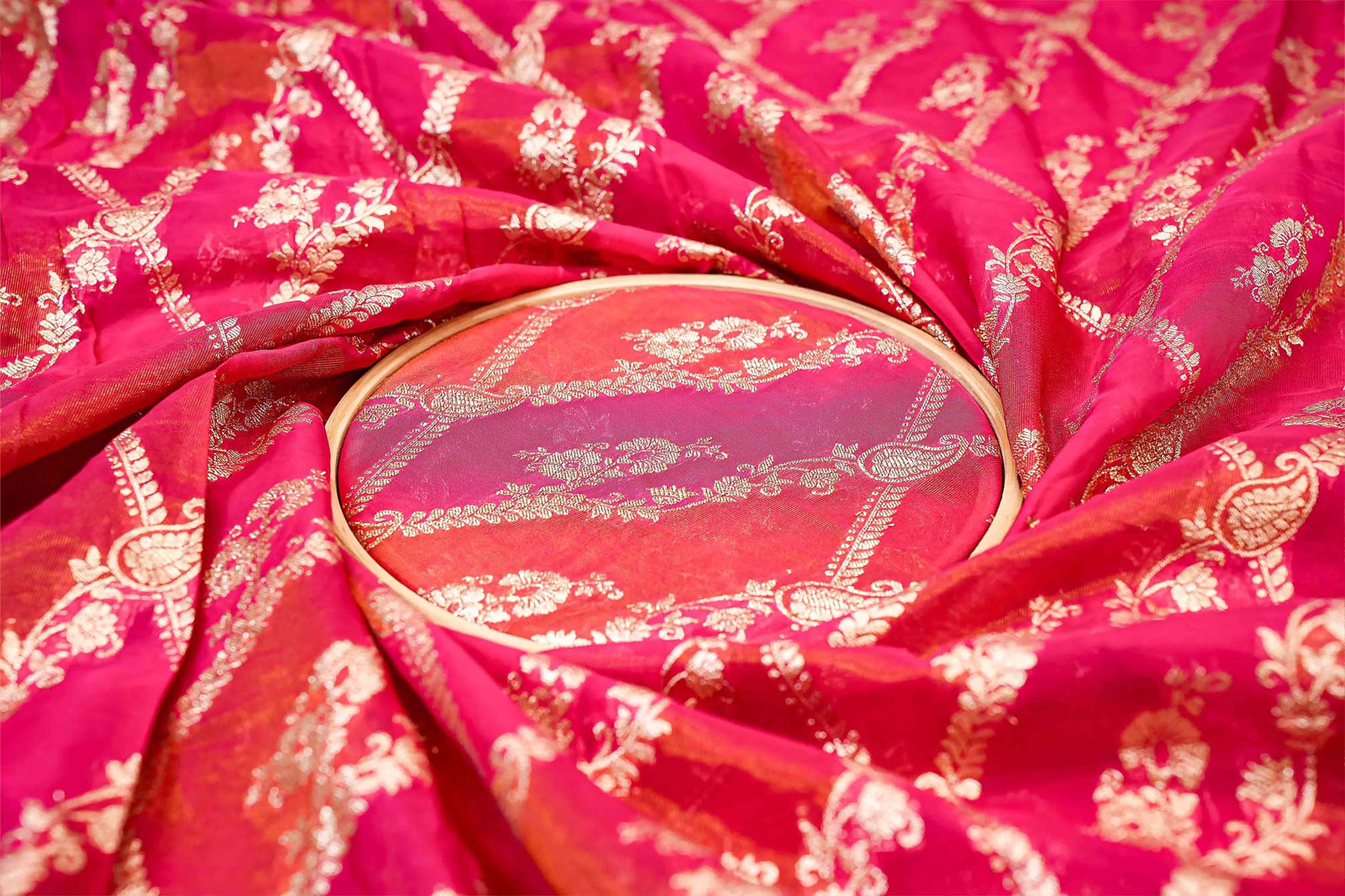 Rani Embroidered Tissue with Exquisite Banarasi Detailing