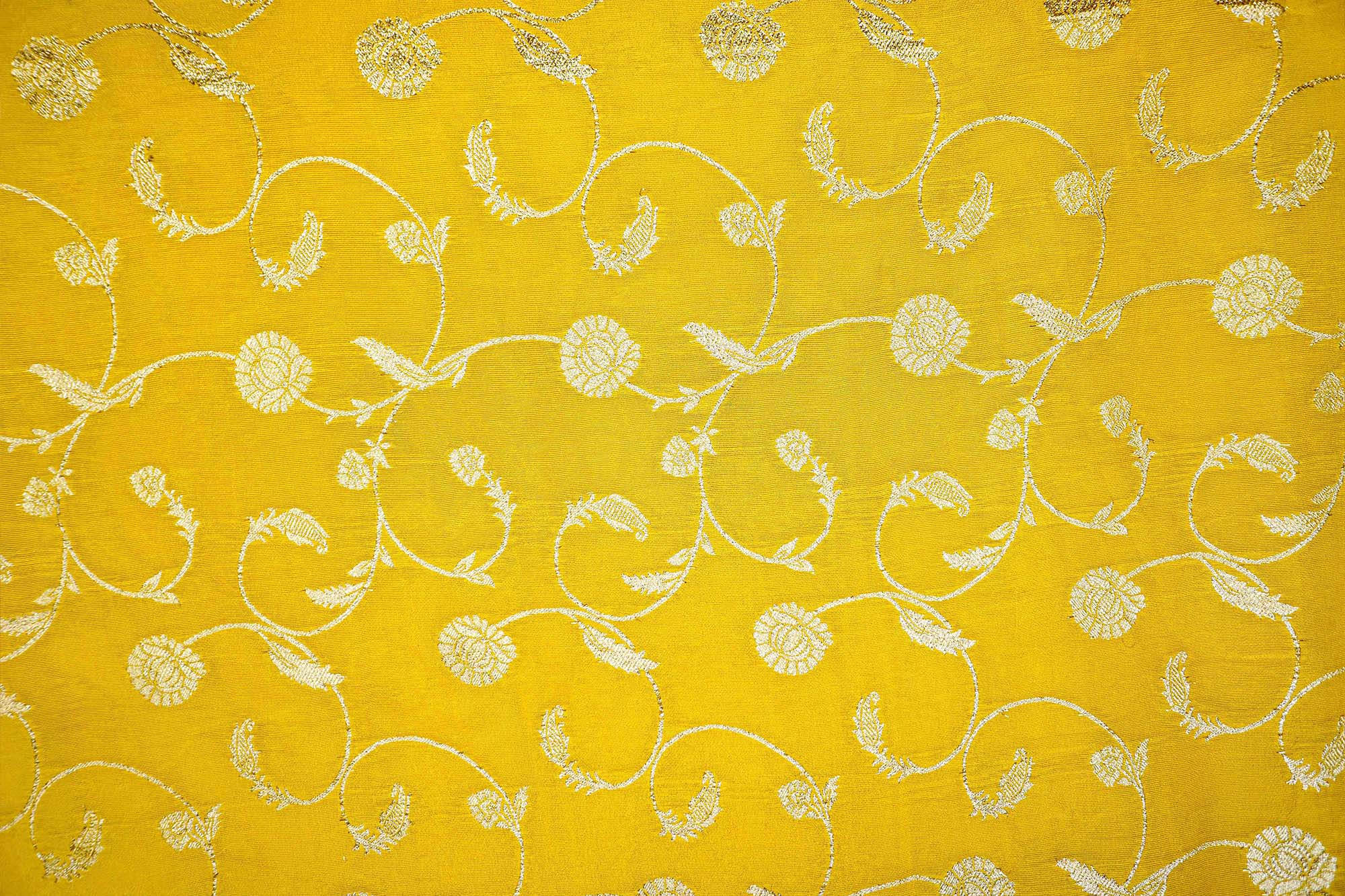 Yellow Embroidered Tissue with Exquisite Banarasi Detailing