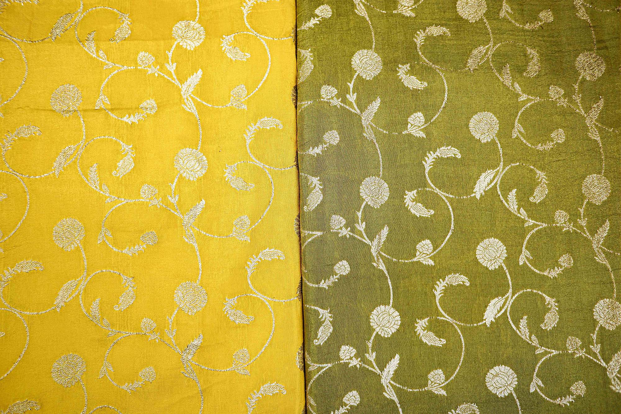 Yellow Embroidered Tissue with Exquisite Banarasi Detailing