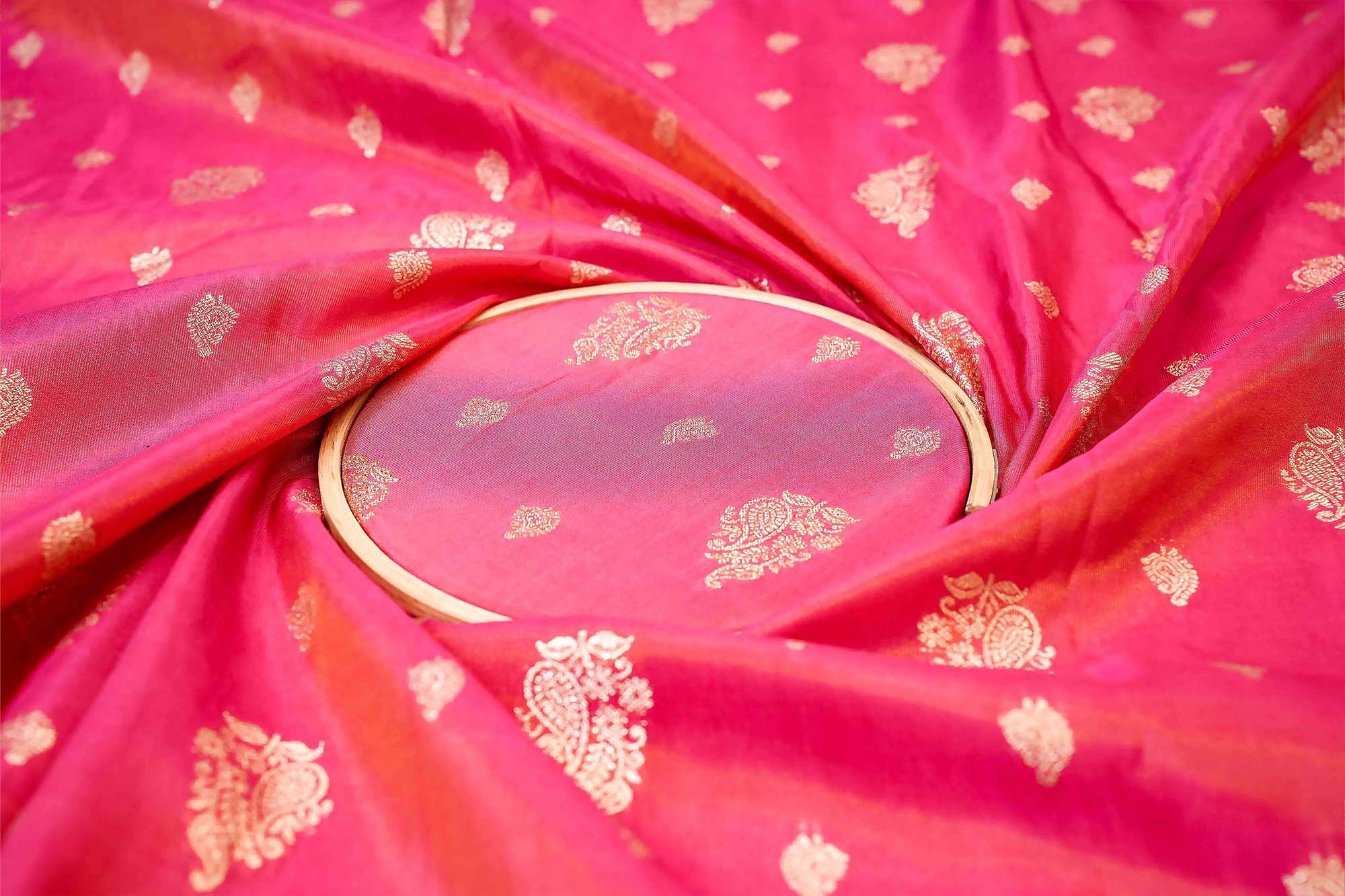 Pink Embroidered Tissue with Exquisite Banarasi Detailing