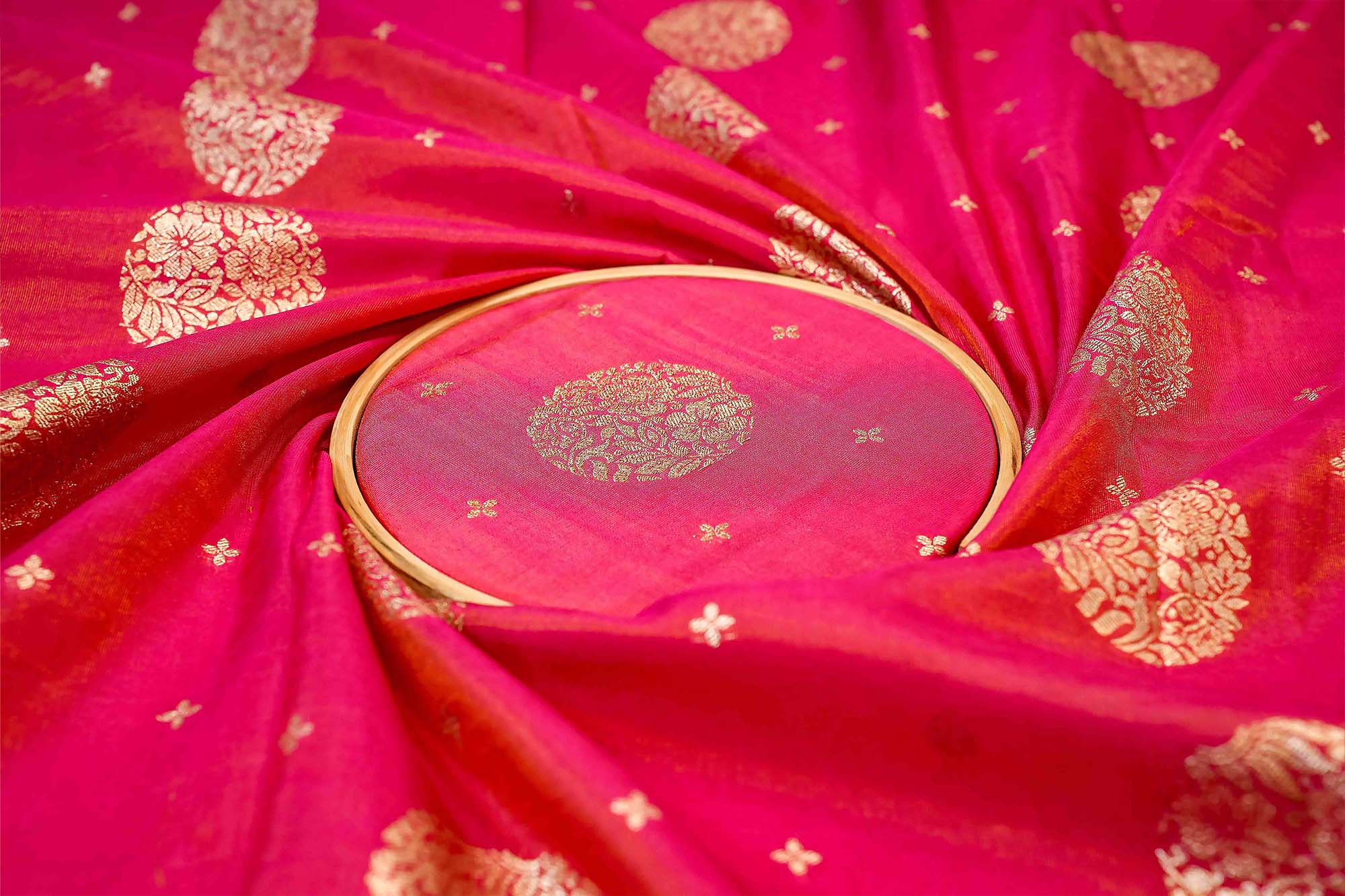 Pink Embroidered Tissue with Exquisite Banarasi Detailing