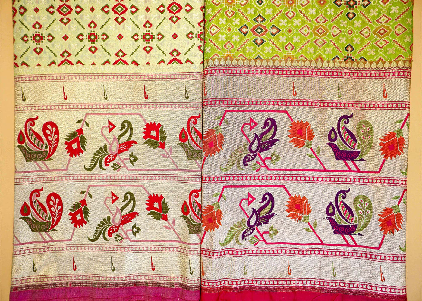 Light Green Banarasi Brocade with Beautiful Traditional Handloom and Border