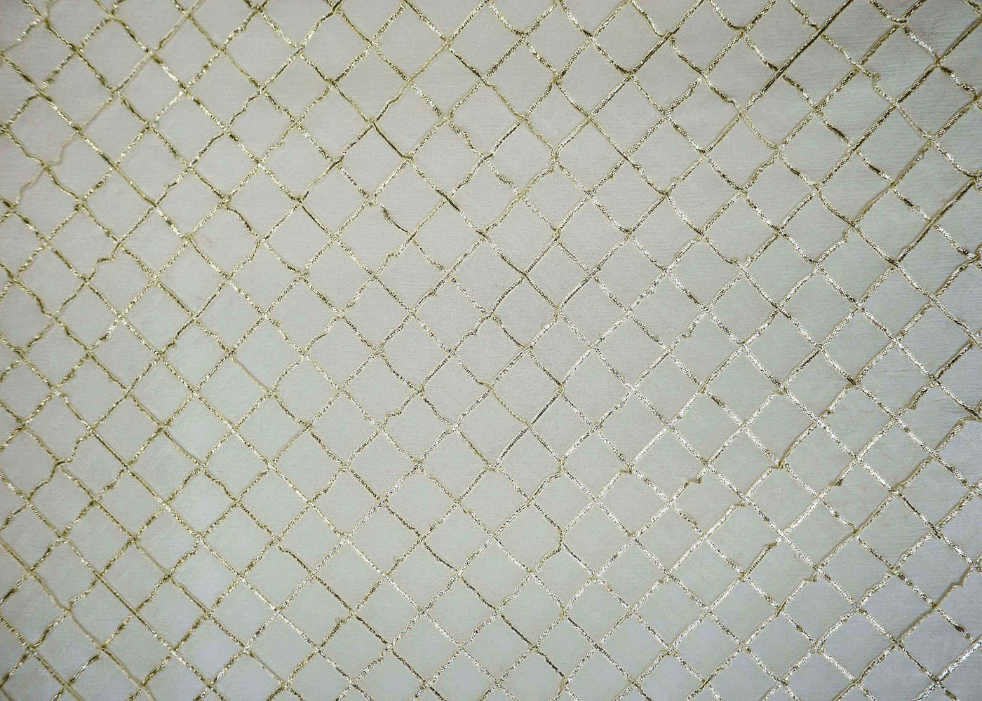 White Chinon Chiffon with Gota Patti and Threadwork