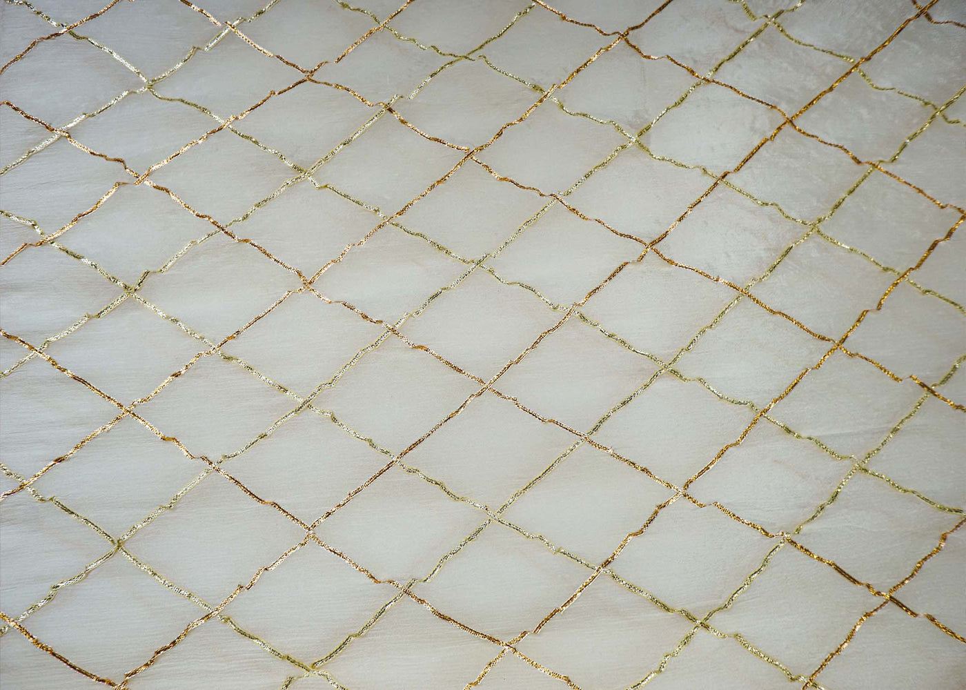 White Chinon Chiffon with Gota Patti and Threadwork