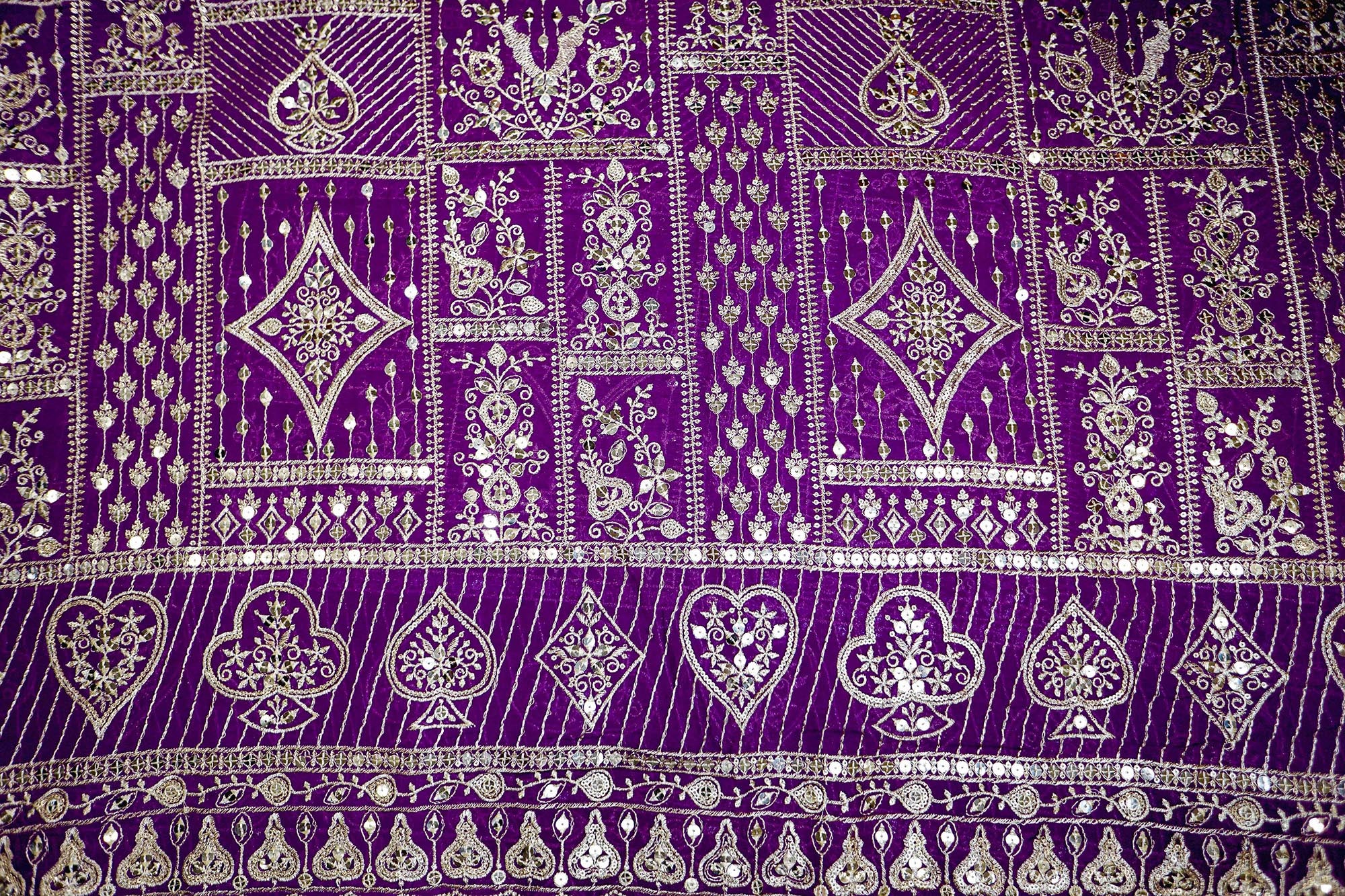 Purple Traditional Georgette with Zari and Sequins Elegance