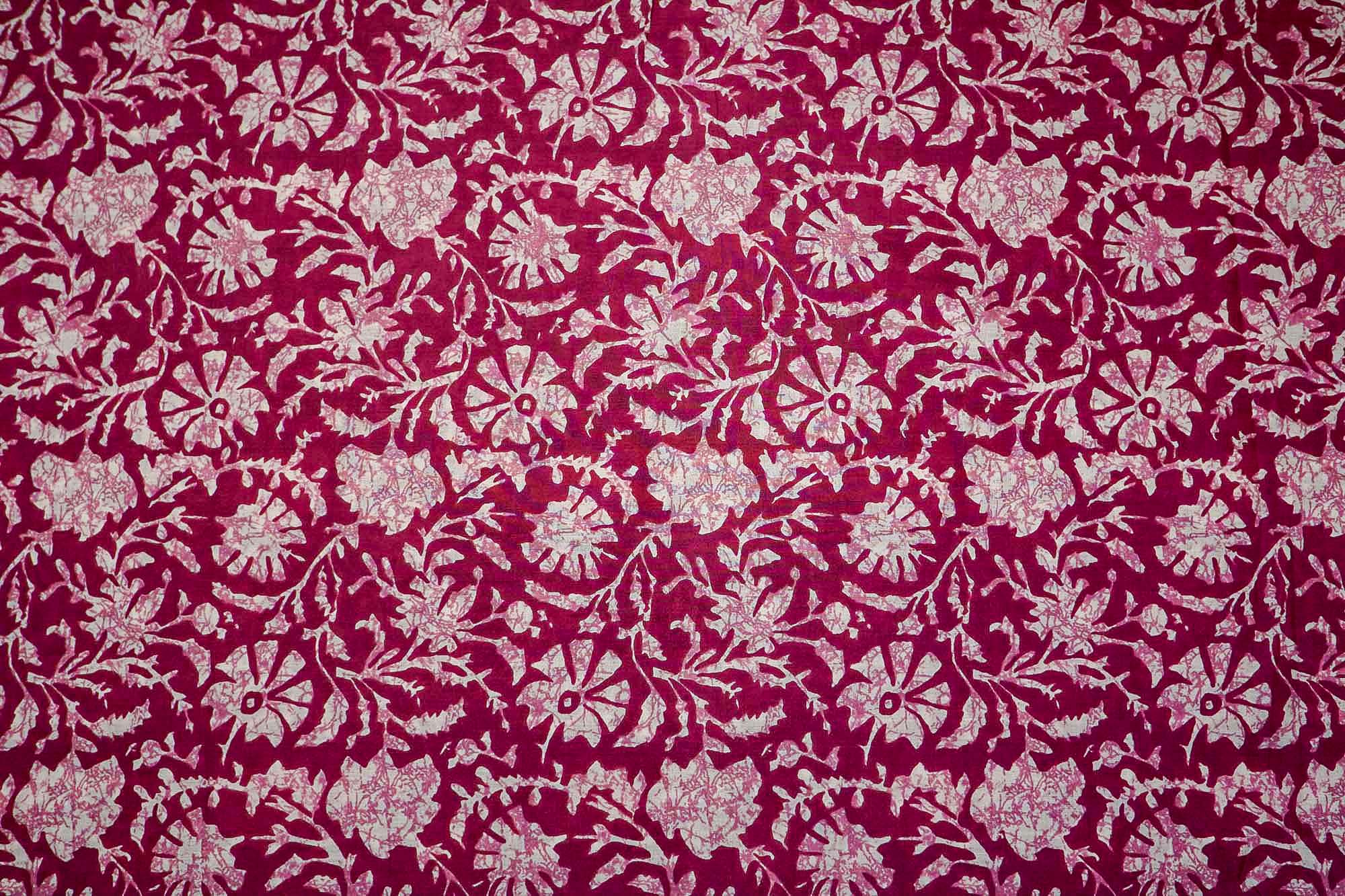 Purple Cotton Fabric Duo: Floral Charm & Stylish Zic-Zac Design  (Fabric Length - Top: 2.5mtr; Bottom:2.5mtr)